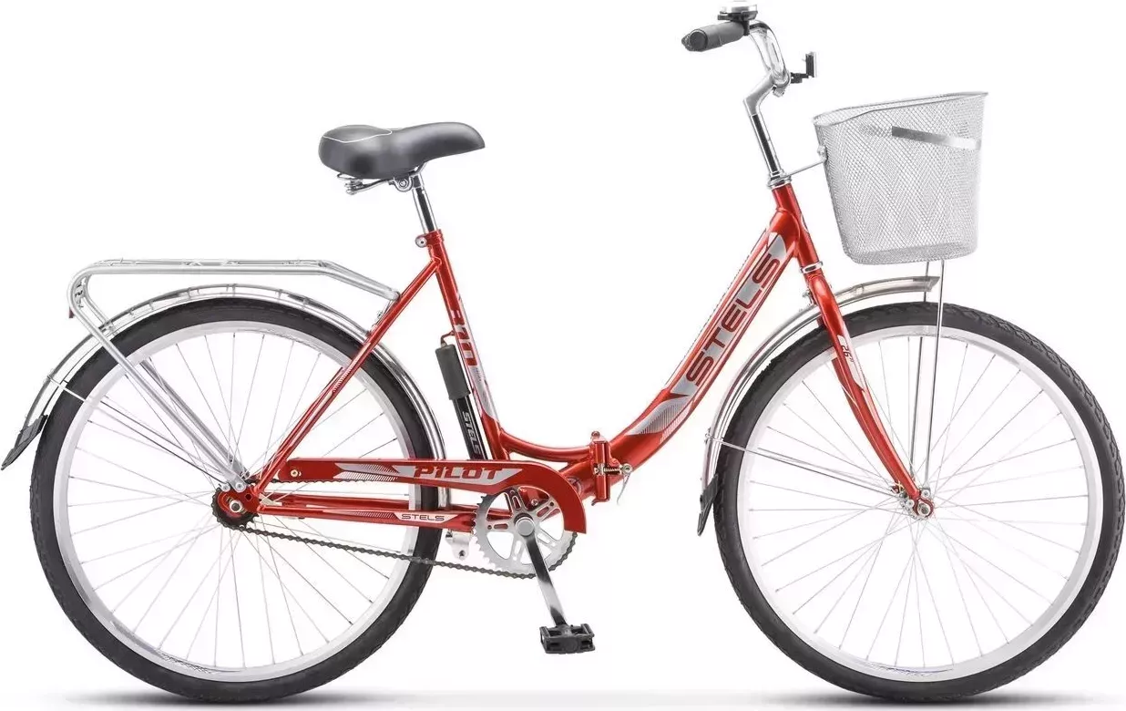 Велосипед STELS Pilot-810 26" Z010*LU082112* LU093334*19" Красный + корзина