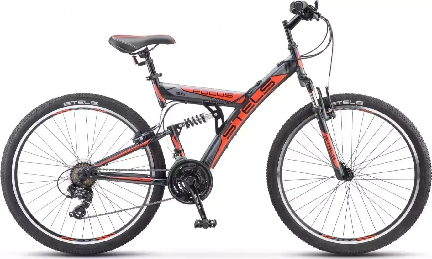 Велосипед STELS Focus V 26 18-SP V030*LU086305*LU083837*18" Тёмно-синий/оранжевый V 26