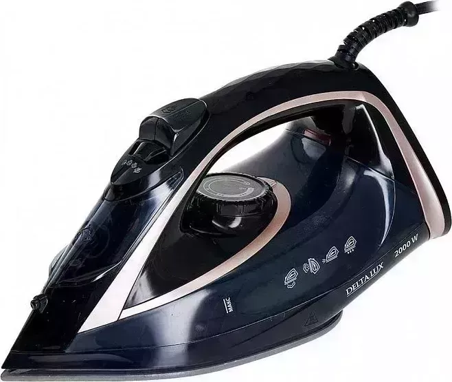 Утюг DELTA LUX DE-3001 черный с бронзовым