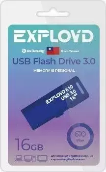 Флеш-накопитель EXPLOYD EX-16GB-610-Blue 3.0 USB флэш-накопитель USB