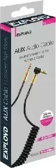 Кабель EXPLOYD EX-K-645 AUX Jack 3,5mm (M) - Jack 3,5mm (M) пружина силикон боковой 2M чёрный Game SONDER
