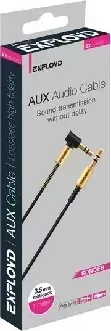 Кабель EXPLOYD EX-K-643 AUX Jack 3,5mm (M) - Jack 3,5mm (M) круглый силикон боковой 1M чёрный SONDER