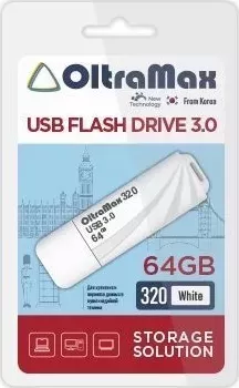 Флеш-накопитель OLTRAMAX OM-64GB-320-White 3.0 USB флэш-накопитель USB
