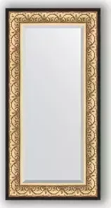 Зеркало Evoform с фацетом в багетной раме Exclusive 60x120 см, барокко золото 106 мм (BY 1251)