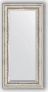 Зеркало Evoform с фацетом в багетной раме Exclusive 56x116 см, римское серебро 88 мм (BY 1247)