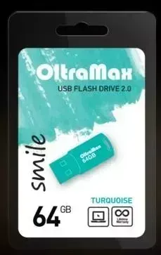 Флеш-накопитель OLTRAMAX 64GB Smile 2.0 бирюза USB флэш-накопитель USB