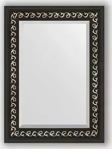 Зеркало Evoform с фацетом в багетной раме Exclusive 55x75 см, черный ардеко 81 мм (BY 1125)
