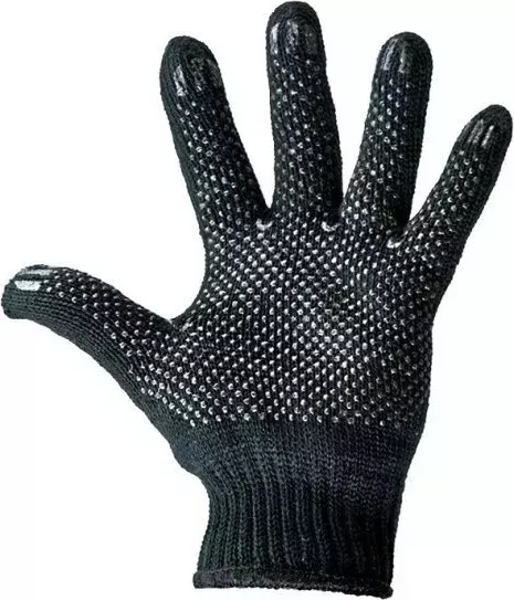Перчатки REXANT (09-0211) полушерстяные ПВХ (Зима) черные, 7 нитей (10)
