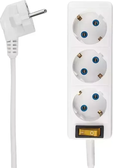 Удлинитель PROCONNECT (11-7213) 3 гнезда, 5 м, 3х0.75 мм2, с/з, с кнопкой, белый