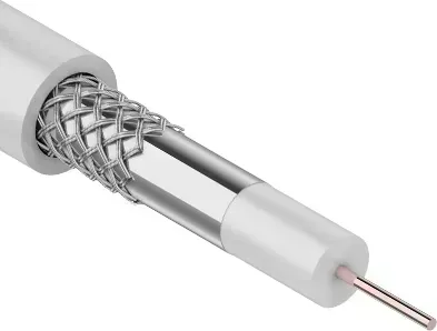 Кабель REXANT (01-2611) коаксиальный 3С-2V, CCS/AL/AL, 48%, 75 ОМ, бухта 100М белый