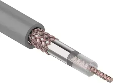 Кабель REXANT (01-2002) коаксиальный RG-58 A/U, CU/AL/CU, 64%, 50 ОМ, бухта 100М серый