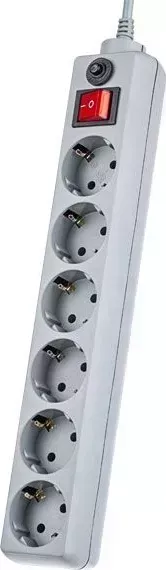 Фильтр PERFEO (PF_A4675) &quot;POWER+&quot; - 6 роз - 5м - серый сетевой фильтр "POWER+" - 6 - -