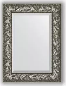 Зеркало Evoform с фацетом в багетной раме Exclusive 59x79 см, византия серебро 99 мм (BY 3390)