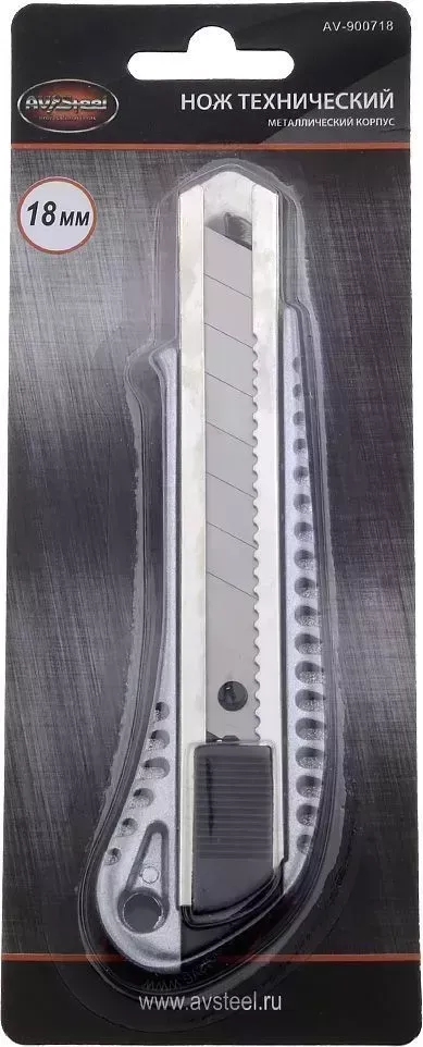 Нож AUTOVIRAZH (AV-900718) алюминиевый корпус 18мм AV Steel