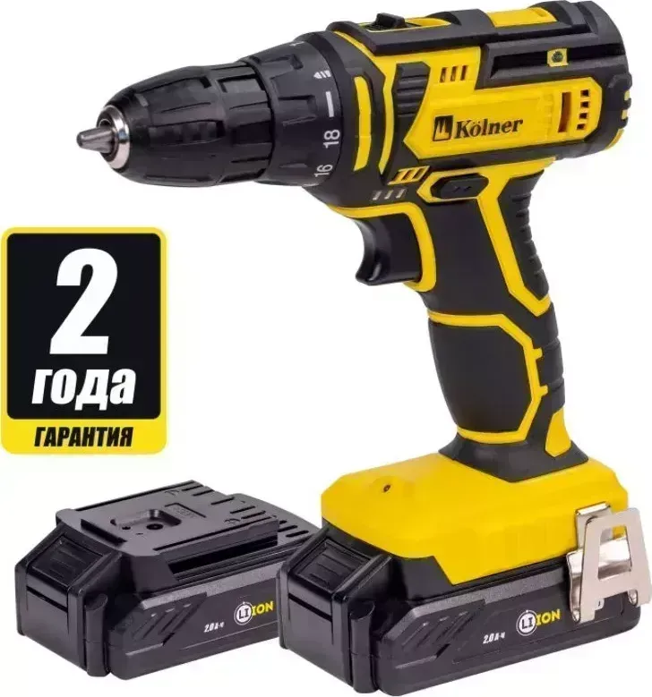 Дрель аккумуляторная KOLNER KCD 16-2L -шуруповерт