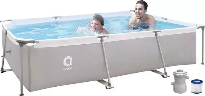 Бассейн каркасный AVENLI прямоугольный со стальным каркасом 3.0м*2.07м*65cм 17771EU, фильтр-насос 300 галлонов