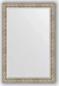 Зеркало Evoform с фацетом в багетной раме Exclusive 120x180 см, барокко серебро 106 мм (BY 3632)