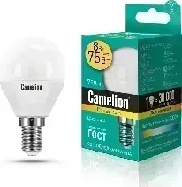 Лампа светодиодная CAMELION LED8-G45/830/E14 (Эл. 8Вт 220В) Светодиодная лампа лампа