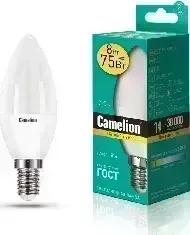 Лампа светодиодная CAMELION LED8-C35/830/E14 (Эл. 3000К)