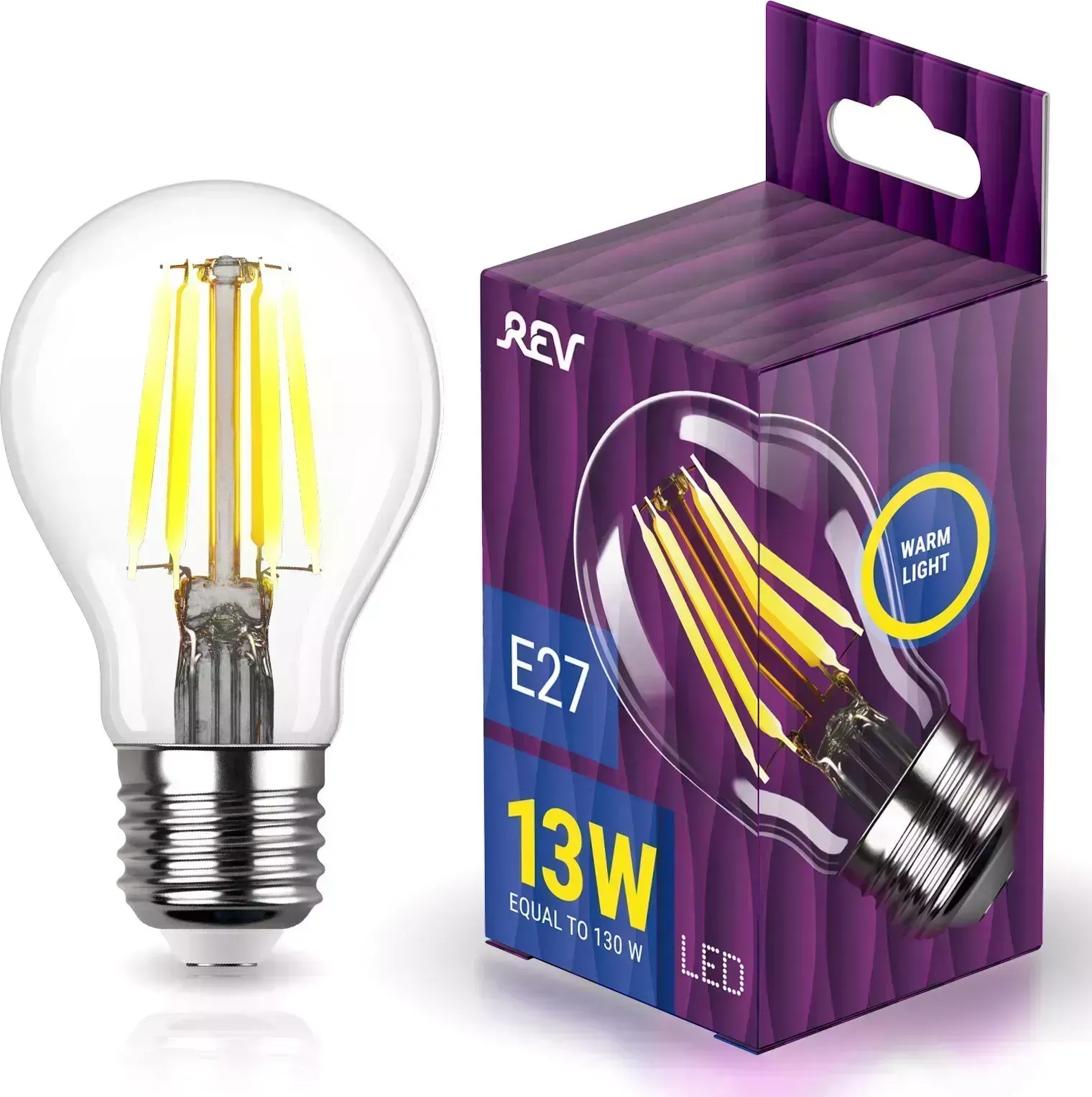 Лампа светодиодная REV 32479 9 FILAMENT груша A60 E27 13W, 2700K, DECO Premium, теплый свет