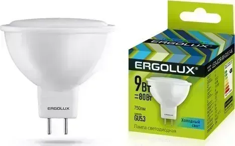 Лампа светодиодная ERGOLUX (13625) LED-JCDR-9W-GU5.3-4K (Эл. JCDR 9Вт GU5.3 4500K 172-265В) Лампочка