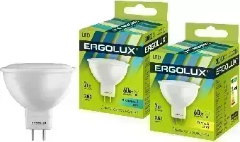 Лампа светодиодная ERGOLUX LED-JCDR-7W-GU5.3-4K (Эл. JCDR 7Вт GU5.3 4500K 172-265В) Лампочка