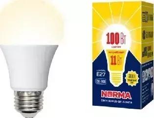 Лампа светодиодная VOLPE UL-00003787 LED-A60-11W/WW/E27/FR/NR Форма A матовая Серия Norma 3000K