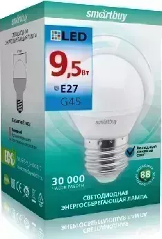 Лампа SMARTBUY (SBL-G45-9_5-60K-E27) G45-9.5W/6000/E27