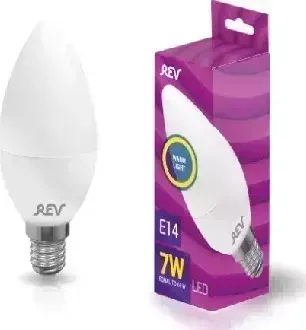 Лампа REV 32349 5 C37 Е14 7W, 2700K, теплый свет
