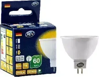 Лампа светодиодная REV 32324 2 GU5.3 7W, 3000K, теплый свет Светодиодная лампа 2
