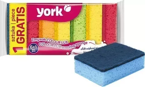 Губки для посуды YORK " " " 6+1 шт. КОЛОР ЛЮКС 030180