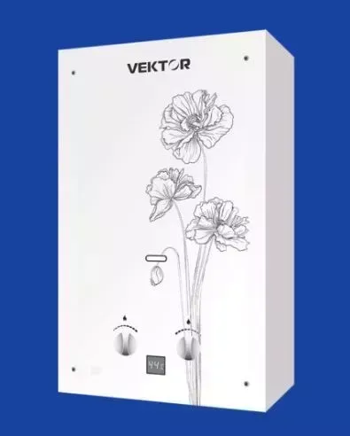 Водонагреватель VEKTOR 10 G газовый Черный цветок (30559)
