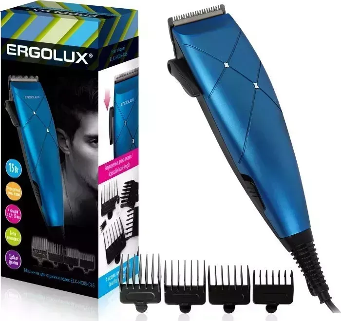 Машинка для стрижки ERGOLUX ELX-HC05-C45 черный с синим