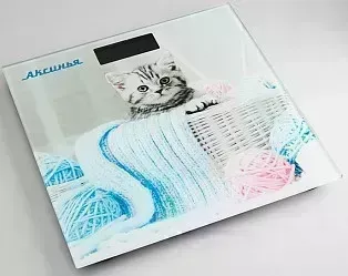 Весы напольные АКСИНЬЯ КС-6002 забавный котенок