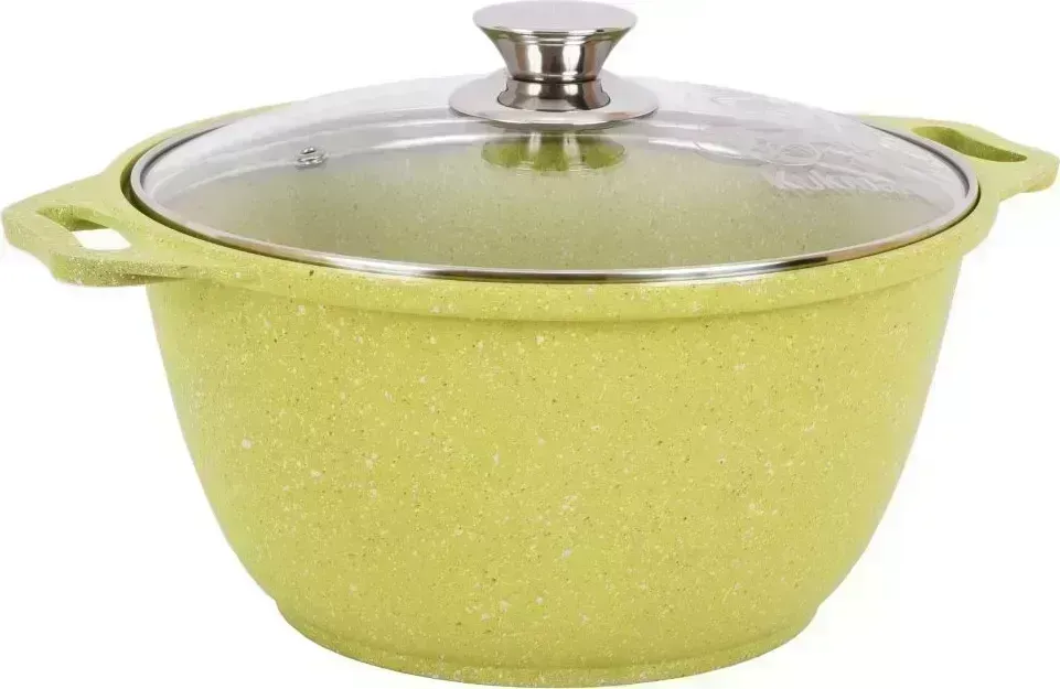 Кастрюля КУКМОР к31tsl а/пр литая 3,0л стекл/кр Trendy style lime