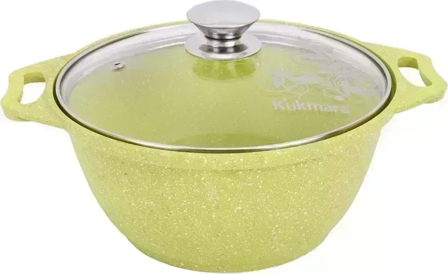 Кастрюля КУКМОР к21tsl а/пр литая 2,0л стекл/кр Trendy style lime