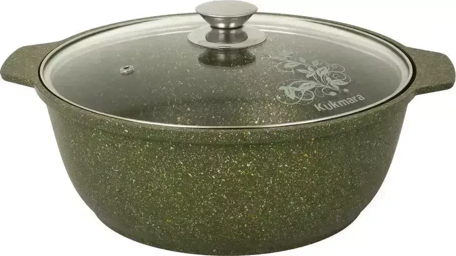 Кастрюля КУКМОР к11tsml а/пр литая 1,0л стекл/кр Trendy style malachite