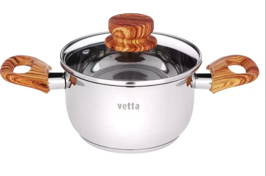 Кастрюля VETTA Боньер 16х9,5см, 1,7л, со стекл. крышкой, индукция 822-199