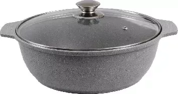 Кастрюля КУКМОР жмс42а а/пр литая 4,0л стекл/кр Светлый мрамор