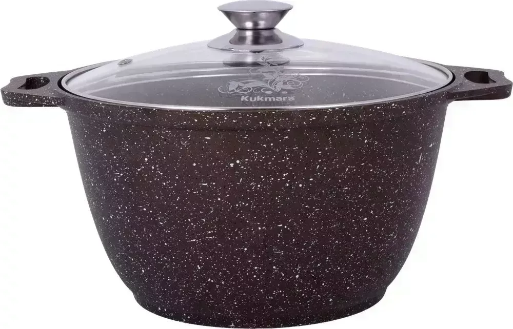 Кастрюля КУКМОР кмк42а а/пр литая 4,0л стекл/кр Кофейный мрамор