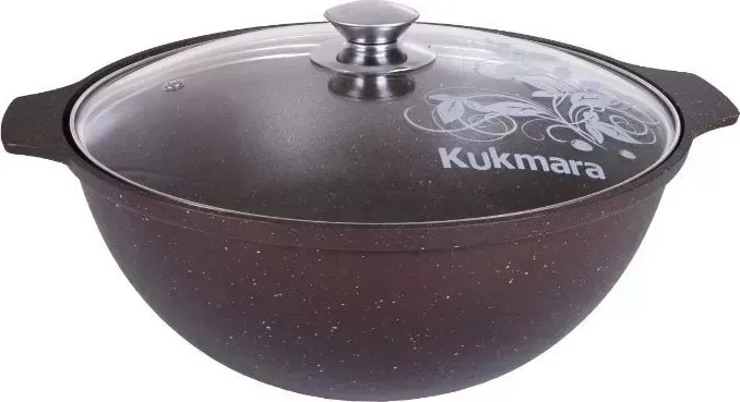 Казан КУКМОР кмк47а а/пр литой 4,5л д/плова стекл/кр Кофейный мрамор