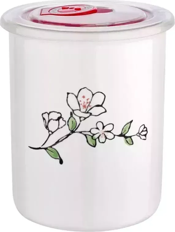 Контейнер GUFFMAN C-06-004-WF 0,7 л Flower с крышкой, белого цвета с белый л