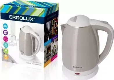 Чайник электрический ERGOLUX ELX-KS02-C18 бежево-белый 1,8л