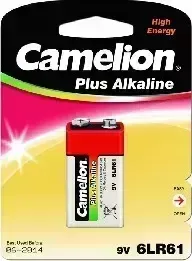 Батарейки CAMELION (1655) 6LF22 Plus Alkaline BL-1 (6LR61-BP1, батарейка,9В)