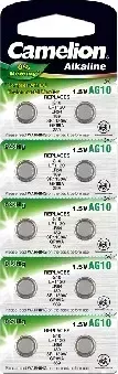 Батарейки CAMELION (12818) G10 BL-10 Mercury Free (AG10-BP10(0%Hg), 389A/LR1130/189 батарейка для часов)