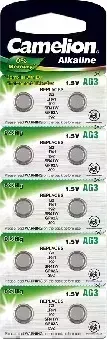 Батарейки CAMELION (12811) G 3 BL-10 Mercury Free (AG3-BP10(0%Hg), 392A/LR41/192 батарейка для часов)
