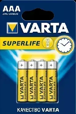 Батарейки VARTA R03 AAA BL4 SUPER LIFE HEAVY DUTY 1.5V (2003) (2003113414)
