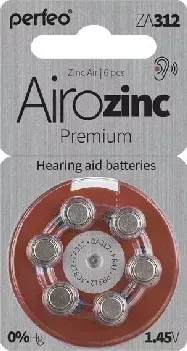 Батарейки PERFEO ZA312-6BL AIROZINC PREMIUM (6)