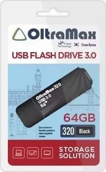 Флеш-накопитель OLTRAMAX OM-64GB-320-Black 3.0 USB флэш-накопитель USB