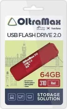 Флеш-накопитель OLTRAMAX OM-64GB-310-Red USB флэш-накопитель